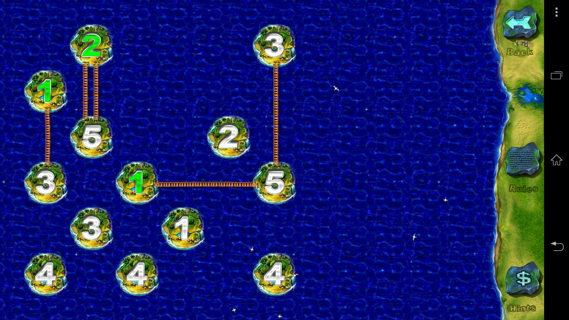 Bridges: Hashiwokakero puzzle screenshot